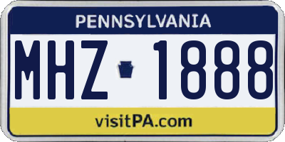 PA license plate MHZ1888