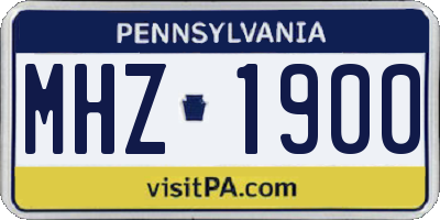 PA license plate MHZ1900