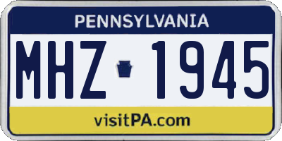 PA license plate MHZ1945