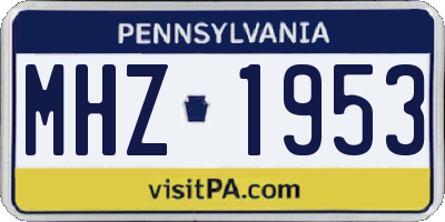 PA license plate MHZ1953