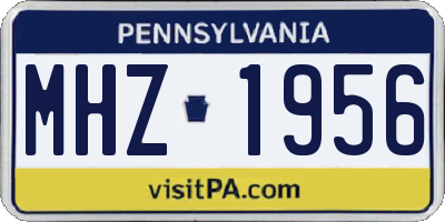 PA license plate MHZ1956