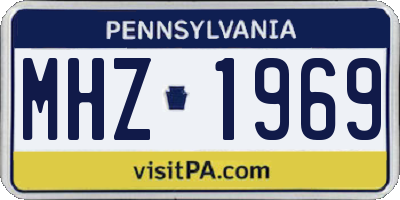 PA license plate MHZ1969