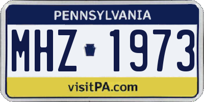 PA license plate MHZ1973