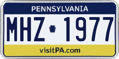 PA license plate MHZ1977