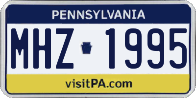PA license plate MHZ1995