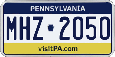 PA license plate MHZ2050