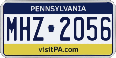 PA license plate MHZ2056