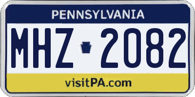 PA license plate MHZ2082