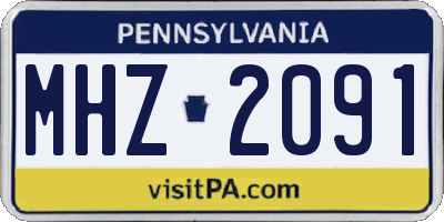PA license plate MHZ2091