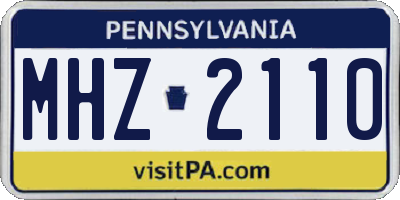 PA license plate MHZ2110