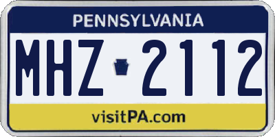 PA license plate MHZ2112