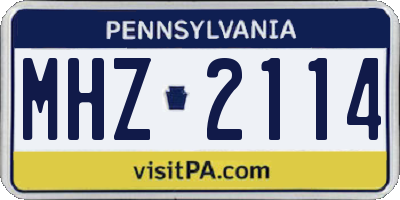 PA license plate MHZ2114