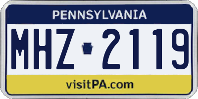 PA license plate MHZ2119