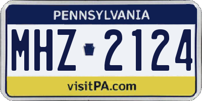 PA license plate MHZ2124
