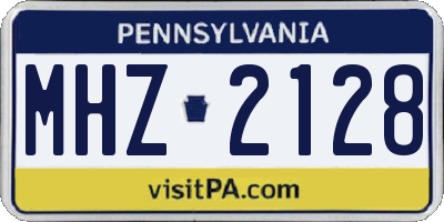 PA license plate MHZ2128