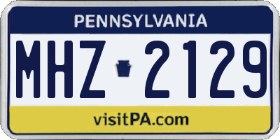 PA license plate MHZ2129
