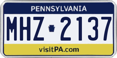 PA license plate MHZ2137
