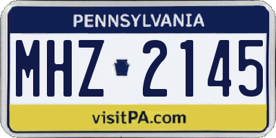PA license plate MHZ2145