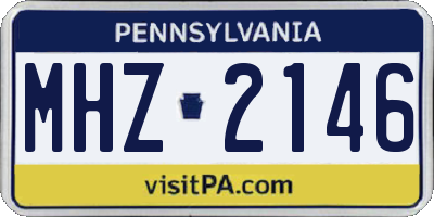 PA license plate MHZ2146