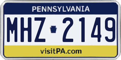 PA license plate MHZ2149