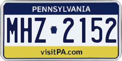 PA license plate MHZ2152