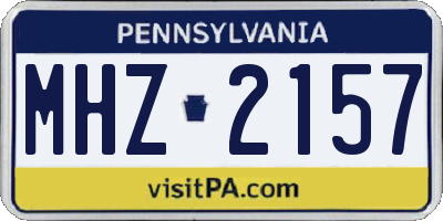 PA license plate MHZ2157