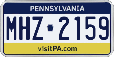 PA license plate MHZ2159