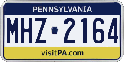 PA license plate MHZ2164