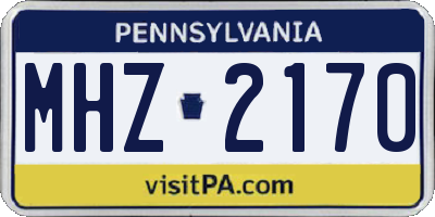 PA license plate MHZ2170