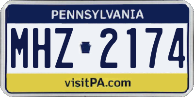 PA license plate MHZ2174