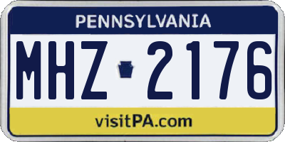 PA license plate MHZ2176