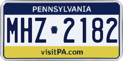 PA license plate MHZ2182