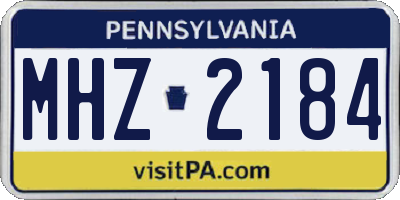 PA license plate MHZ2184