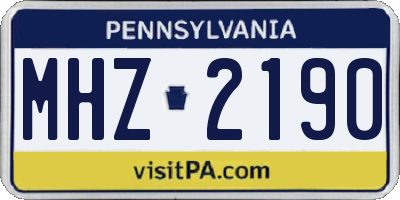 PA license plate MHZ2190