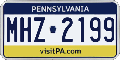 PA license plate MHZ2199