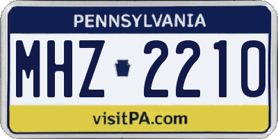PA license plate MHZ2210