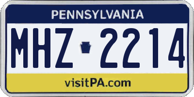 PA license plate MHZ2214