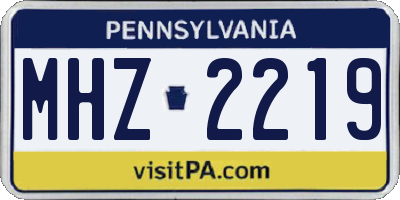 PA license plate MHZ2219