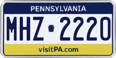 PA license plate MHZ2220