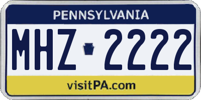 PA license plate MHZ2222