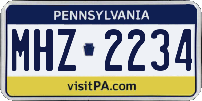 PA license plate MHZ2234