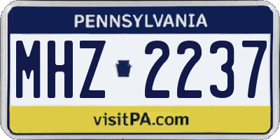PA license plate MHZ2237