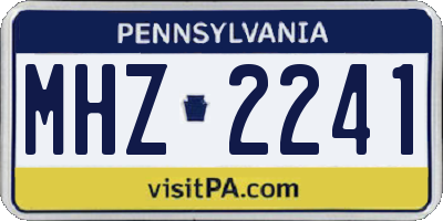 PA license plate MHZ2241