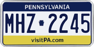 PA license plate MHZ2245