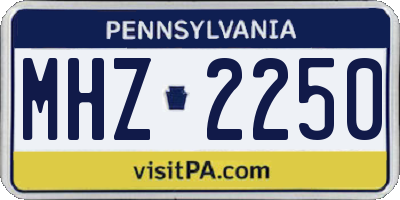 PA license plate MHZ2250