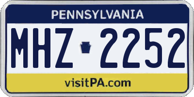 PA license plate MHZ2252