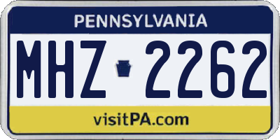PA license plate MHZ2262