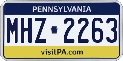 PA license plate MHZ2263