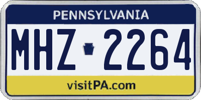 PA license plate MHZ2264