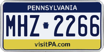 PA license plate MHZ2266